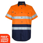 Mens Hi Vis (D+N) Short Sleeve 150G Work Shirt