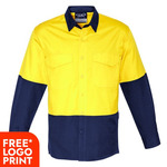 Mens Rugged Cooling Hi Vis Spliced Shirt