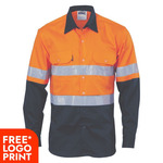 Mens HiVis Vertical Vented Cotton Shirt with Generic R/Tape